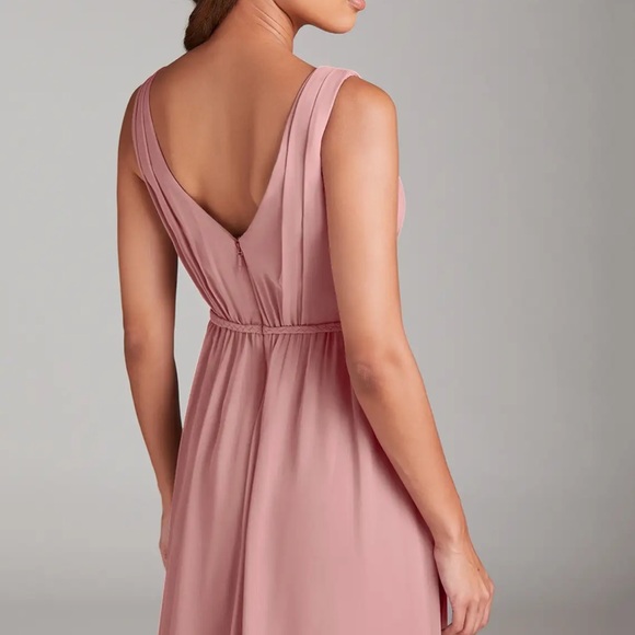 Azazie Blush Maxi Dress with Slit - Picture 3 of 4